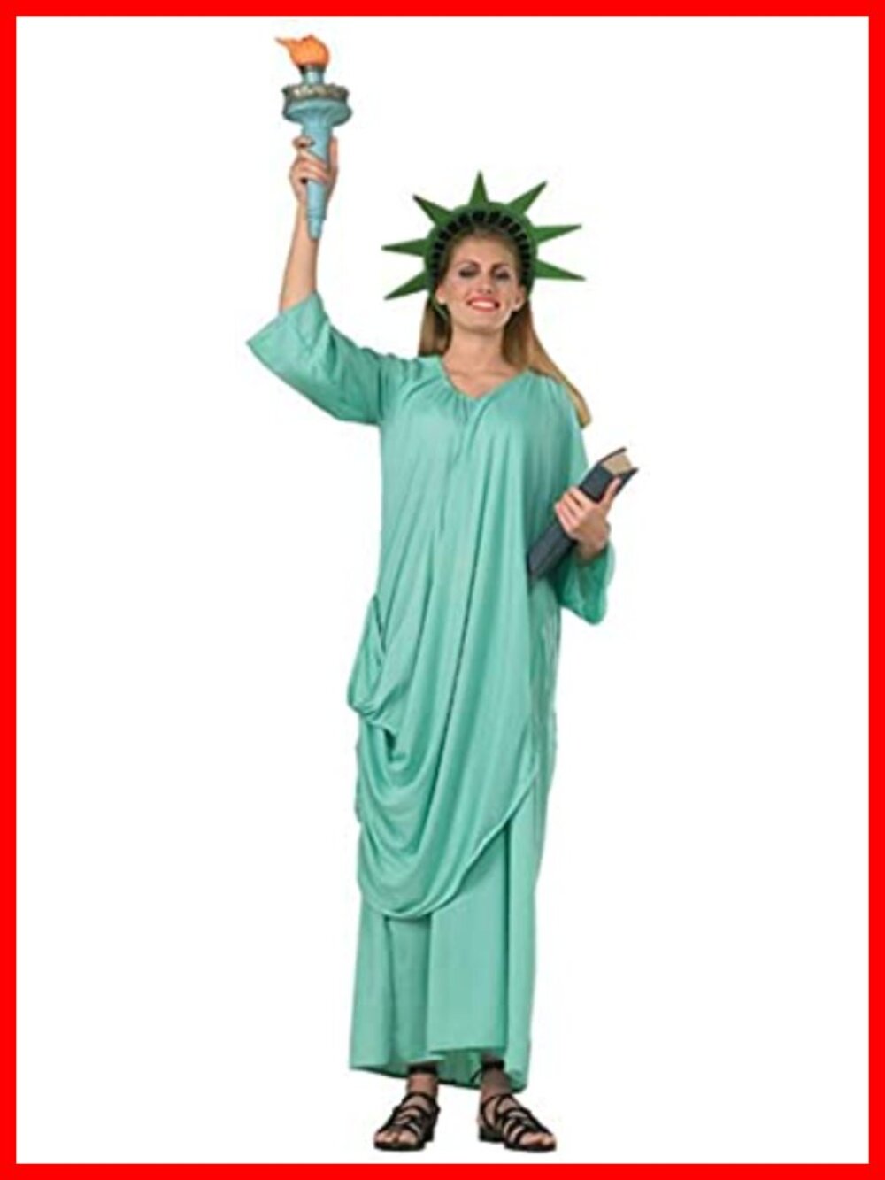 Statue of Liberty Costume Adult Draped Dress & Headpiece